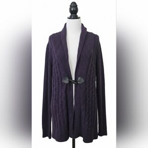 Iris Purple Women's Cable Knit Cardigan by Debbie Morgan